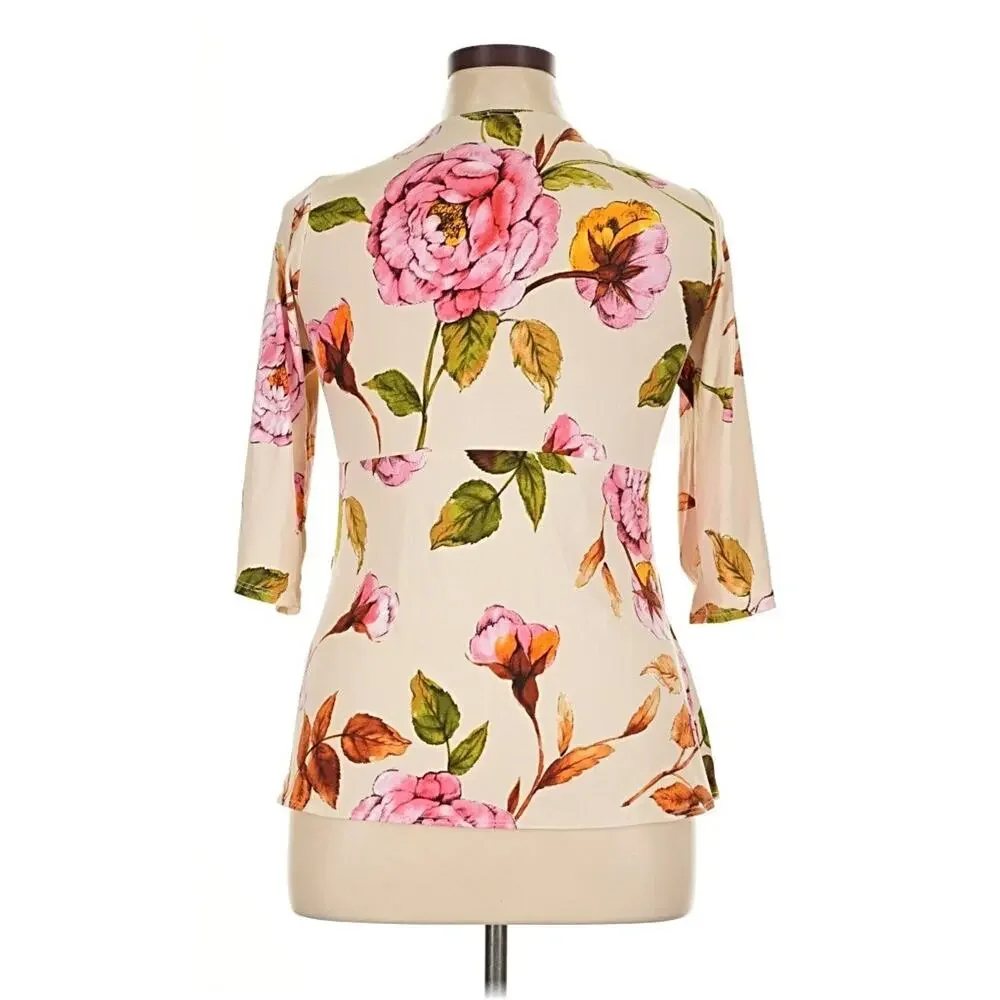 Kiyonna Floral Top Femme Fatale Size 12 Peony Cottage Core Feminine Retro Spring
